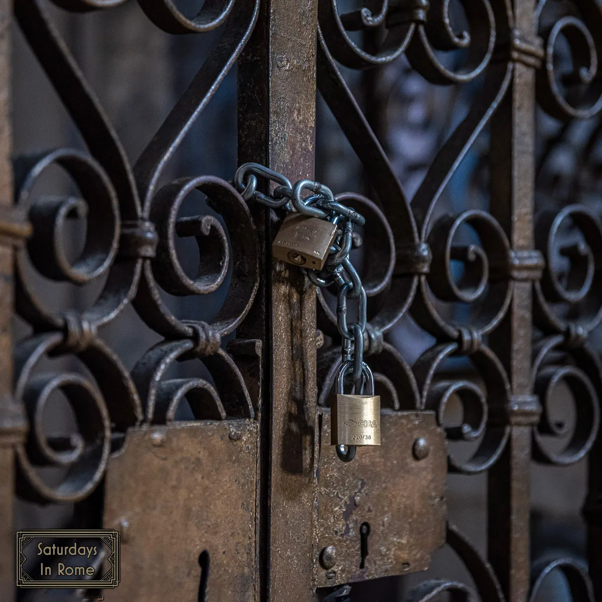 Seven Pilgrim Church In Rome - Locked Gate