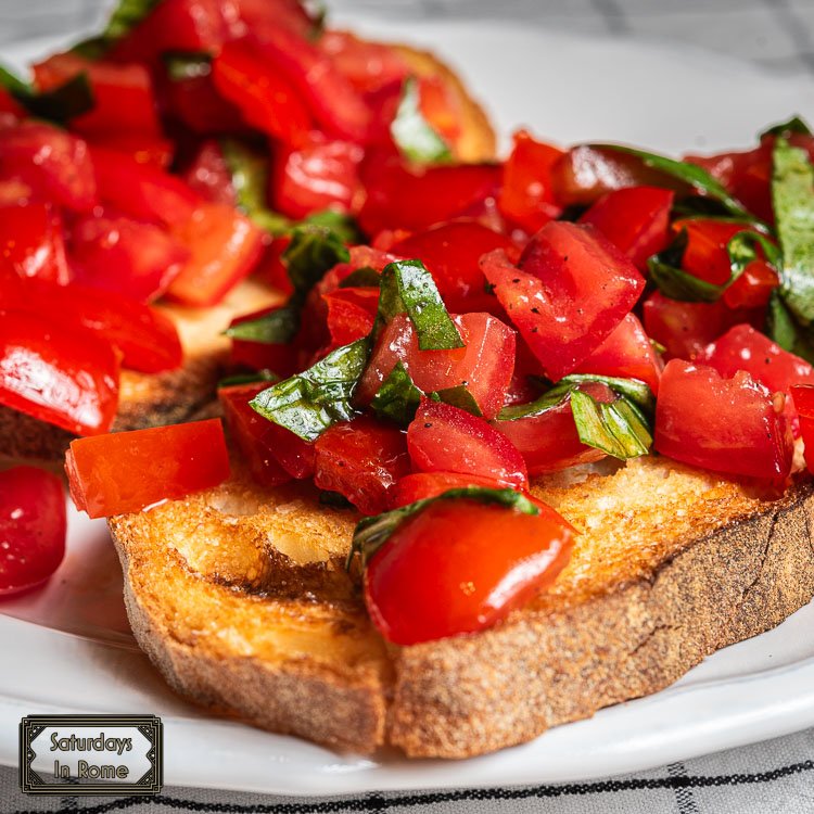 bruschetta with fresh tomatoes - Delicious