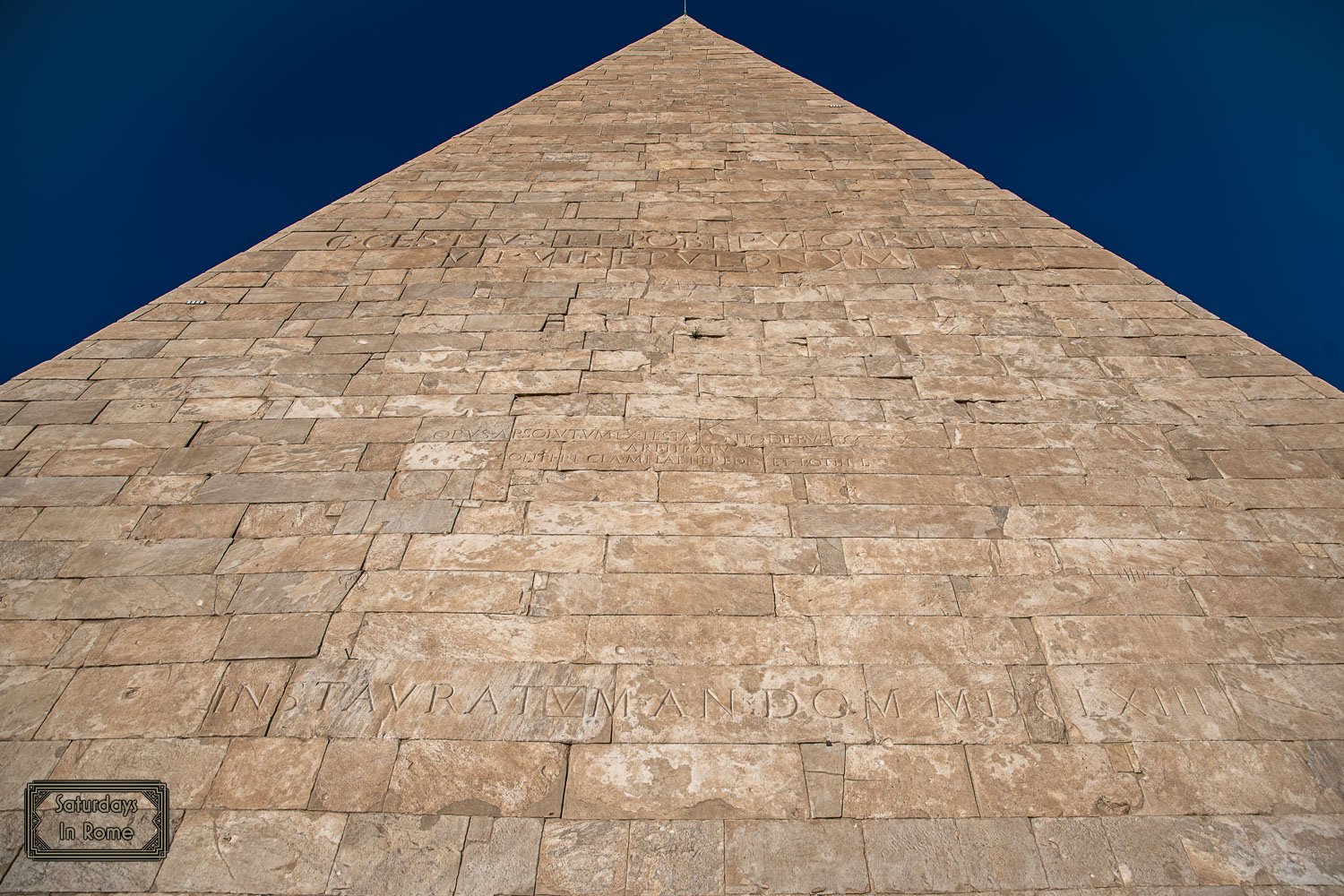 egyptian pyramid in rome - Inscription