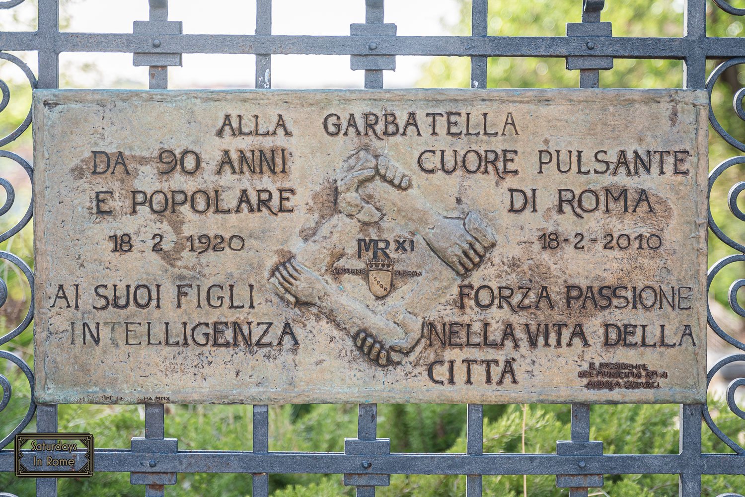 Is Garbatella Rome Safe - Plaque