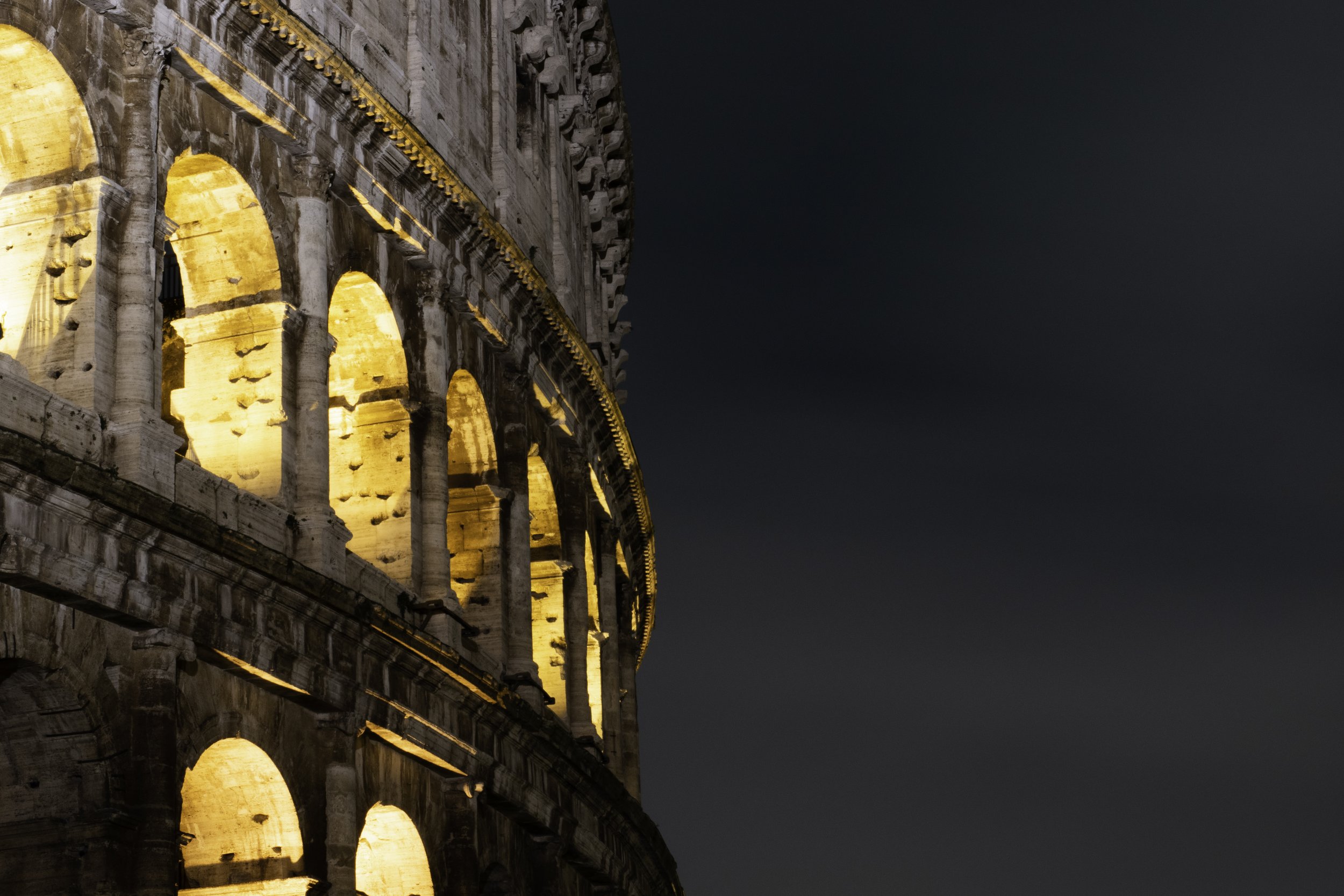 north vs south Italy - Night Picture of Colosseum in Rome