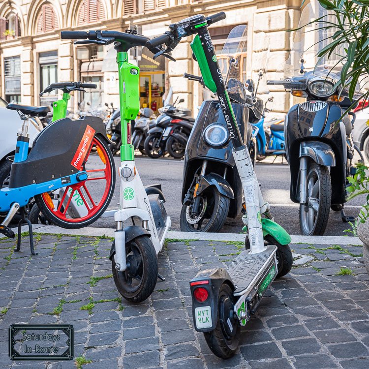 Scooters In Rome - Sidewalks