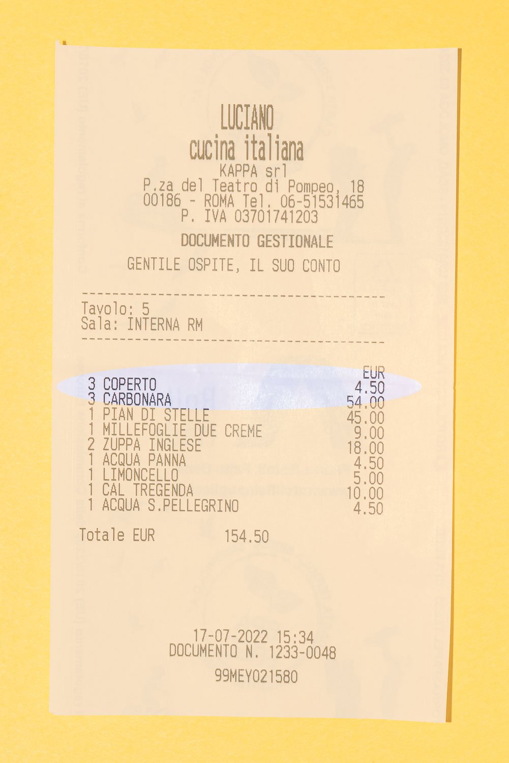 Tipping In Rome- in Lieu of Tip