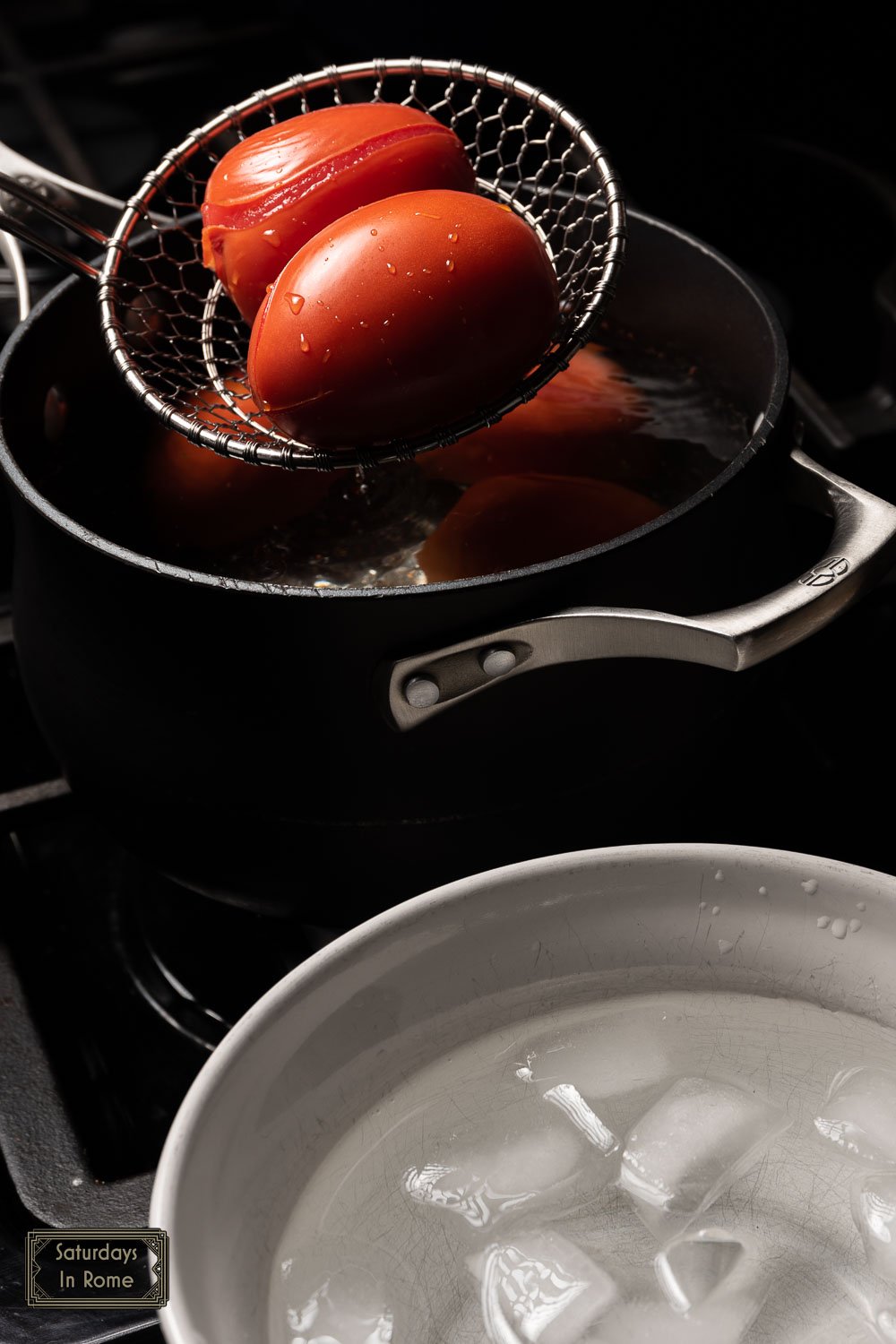 Tuscan Tomato Soup - Blanching