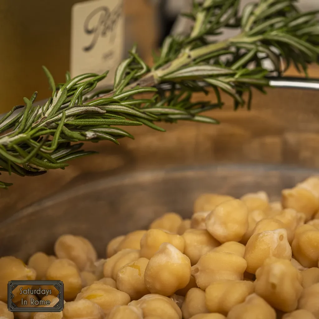 pasta and garbanzo beans - Also known at chickpeas and ceci
