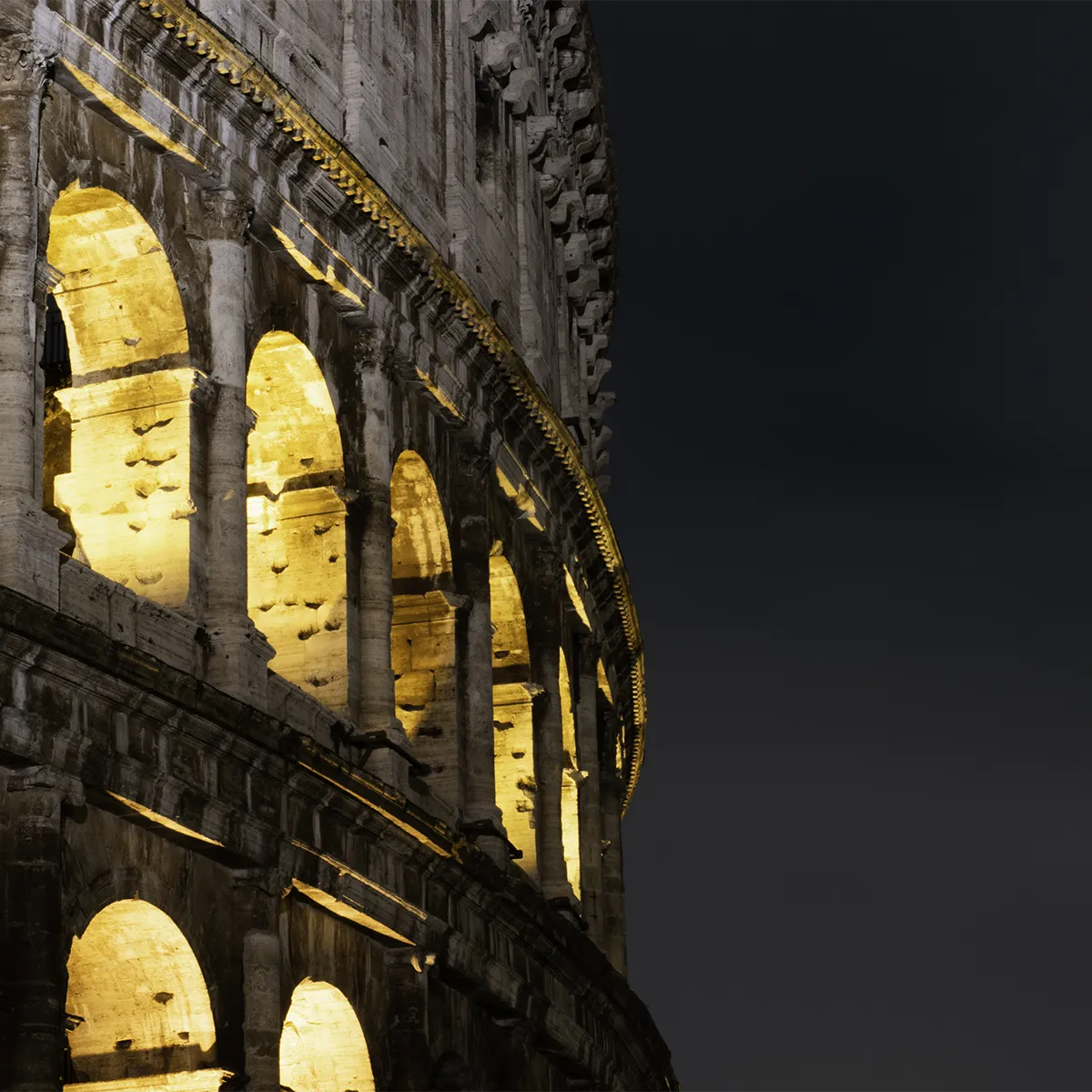 Ancient Roman Colosseum - Cloudy Night