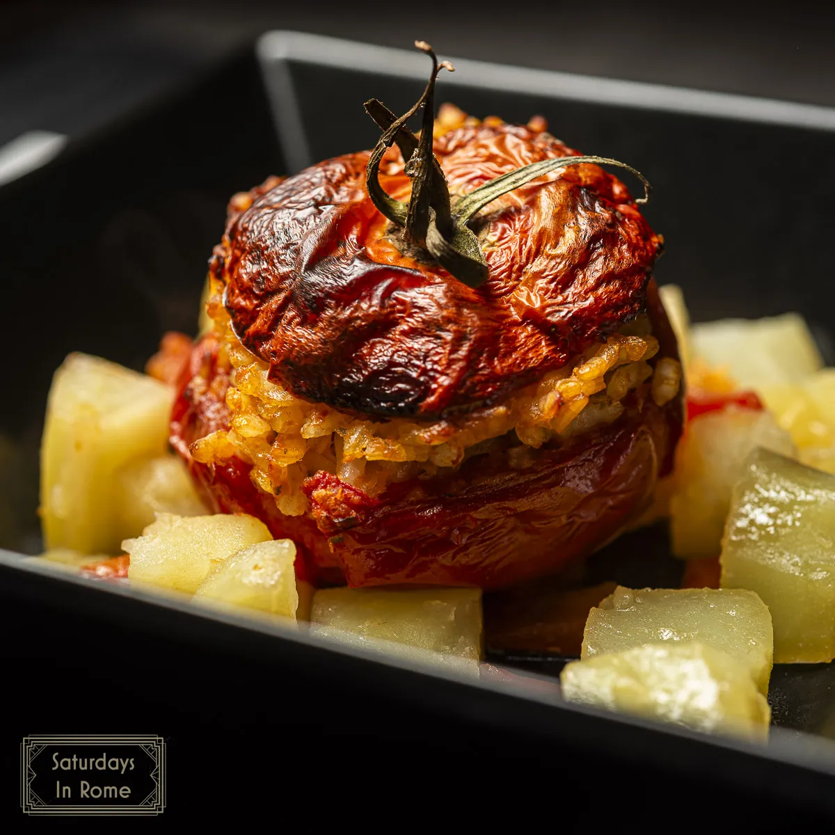 Italian Stuffed Tomatoes - Served