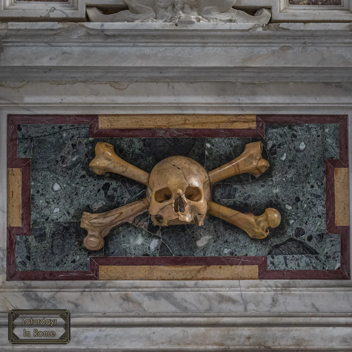 Skull and Crossbones in Santa Maria del Popolo Basilica